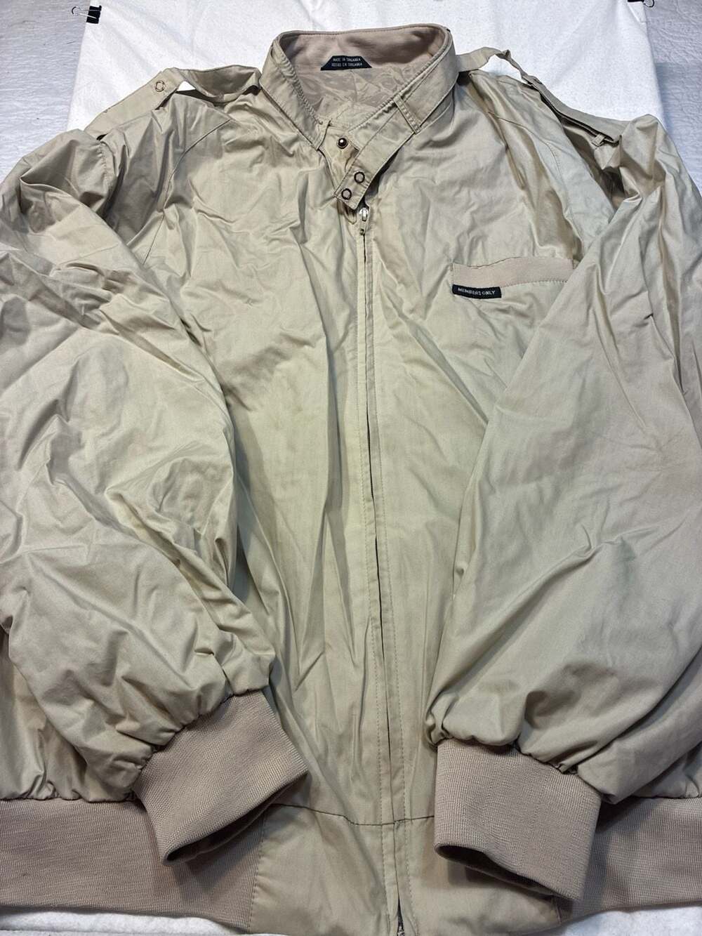 Members Only Iconic Racer Jacket Tan Beige Size XXT